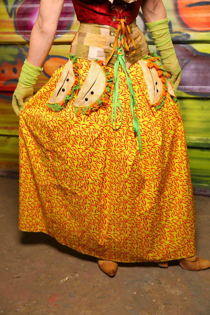 Tulip Skirt in Red Hot Chili Peppers Cotton- "Taco Monday! Celebrating 22 Years of Damsel"