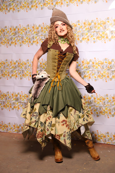 39. Mini Fairy Skirt In Fern Green Broadcloth - The Leave It To Beaver Collection