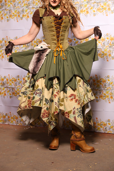 39. Mini Fairy Skirt In Fern Green Broadcloth - The Leave It To Beaver Collection