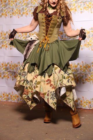 39. Mini Fairy Skirt In Fern Green Broadcloth - The Leave It To Beaver Collection