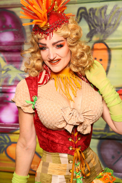 Cropped Vixen in Scarlet Damask- "Taco Monday! Celebrating 22 Years of Damsel"