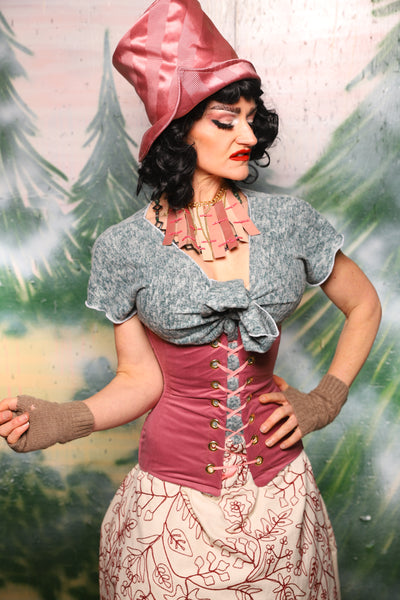 Torian Corset in Pink Velvet - Day 9 of 12 Days of Damsel Christmas 2025