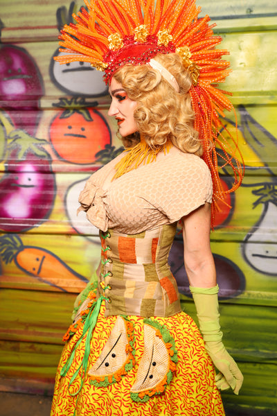 Petite Wench Corset in Taco Tuesday Geometry -  "Taco Monday! Celebrating 22 Years of Damsel"