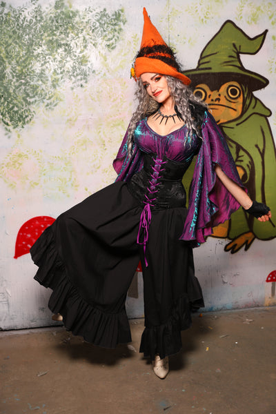 Flutterfall Trousers in Black Cotton Broadcloth - Spooky Saturday Part 2
