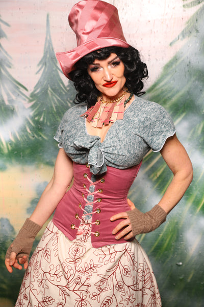 Torian Corset in Pink Velvet - Day 9 of 12 Days of Damsel Christmas 2025