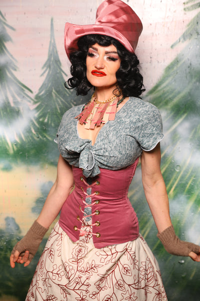 Torian Corset in Pink Velvet - Day 9 of 12 Days of Damsel Christmas 2025