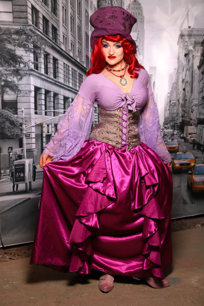 Priscilla Skirt in Byzantine Violet Satin #62 - The "Menis to Sasiete" Collection