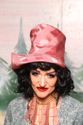 Regency Top Hat in Candy Pink Matte and Satin Stripe - Day 9 of 12 Days of Damsel Christmas 2025