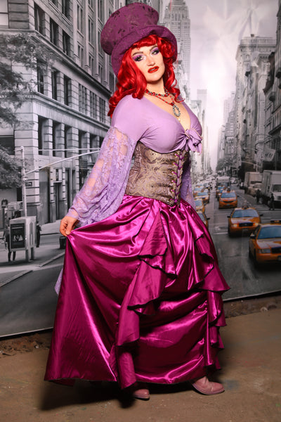 Priscilla Skirt in Byzantine Violet Satin #62 - The "Menis to Sasiete" Collection