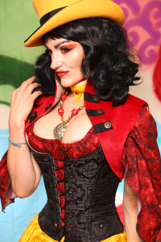 Sgt Pepper Vest in Red Upholstery - The "Twisted Tea Party" Collection