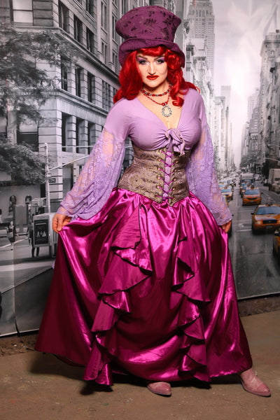 Priscilla Skirt in Byzantine Violet Satin #62 - The "Menis to Sasiete" Collection