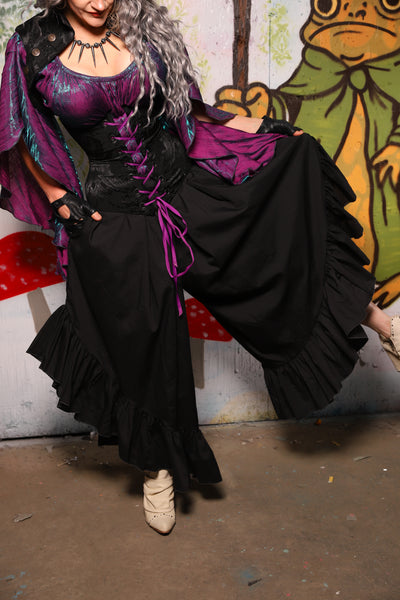 Flutterfall Trousers in Black Cotton Broadcloth - Spooky Saturday Part 2