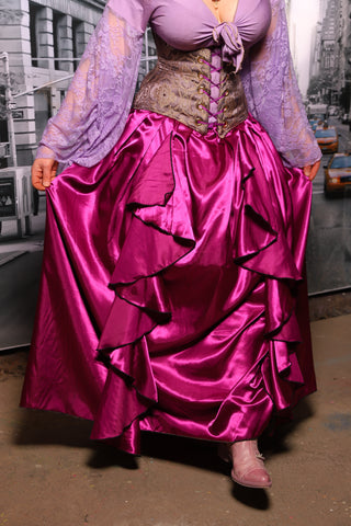 Priscilla Skirt in Byzantine Violet Satin #62 - The "Menis to Sasiete" Collection