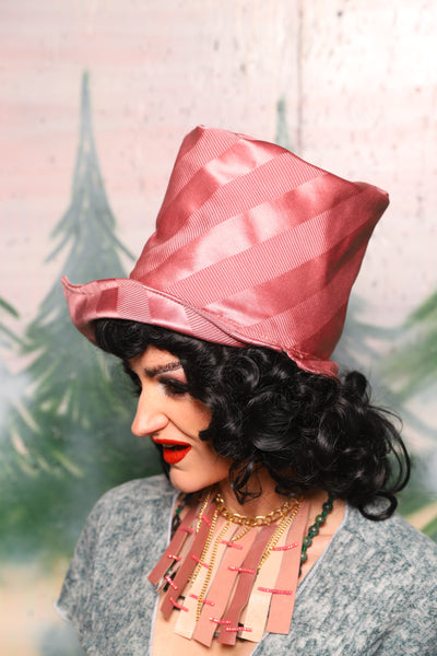 Regency Top Hat in Candy Pink Matte and Satin Stripe - Day 9 of 12 Days of Damsel Christmas 2025