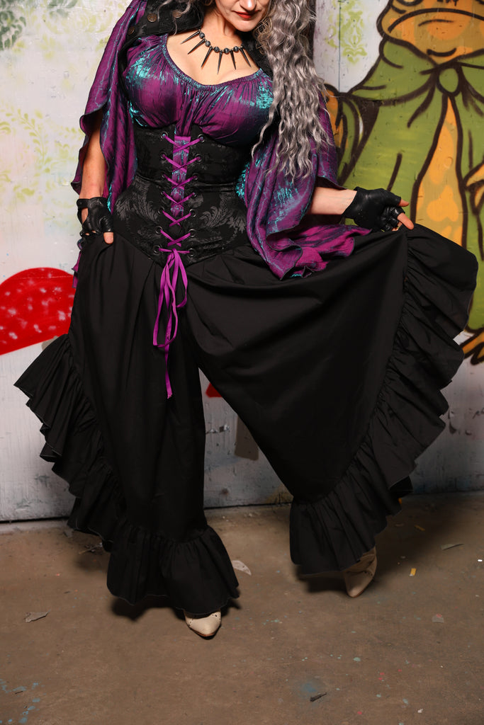Flutterfall Trousers in Black Cotton Broadcloth - Spooky Saturday Part 2