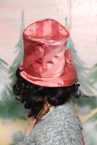 Regency Top Hat in Candy Pink Matte and Satin Stripe - Day 9 of 12 Days of Damsel Christmas 2025