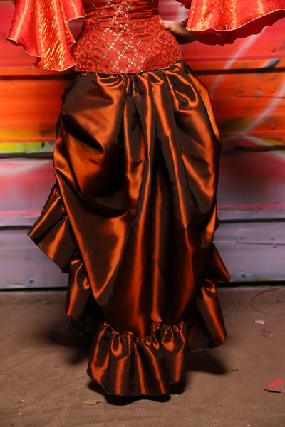35. Swoon Skirt w/ruffle in Copper Taffeta - A Chest Full of Jewels Collection