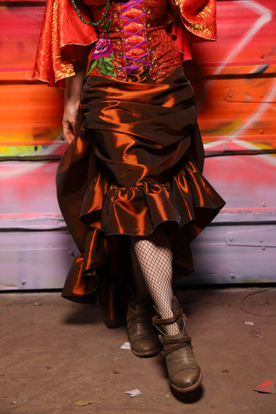 35. Swoon Skirt w/ruffle in Copper Taffeta - A Chest Full of Jewels Collection