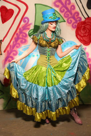 Broomstick Skirt in Chartreuse Spell - The "Twisted Tea Party" Collection