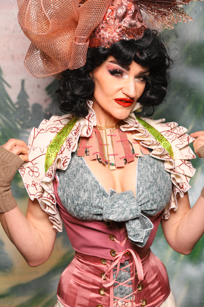 Shoulder Tie On Ruffle In Blushing Hedgerow - Day 9 of 12 Days of Christmas