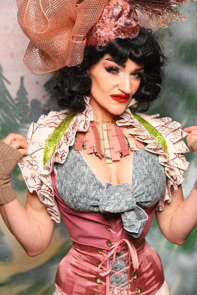 Shoulder Tie On Ruffle In Blushing Hedgerow - Day 9 of 12 Days of Christmas