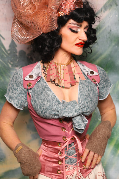 Cropped Dapper Vixen in Pink Velvet - Day 9 of 12 Days of Christmas