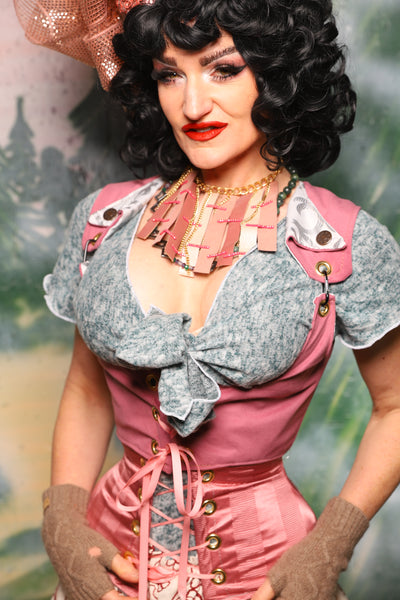 Cropped Dapper Vixen in Pink Velvet - Day 9 of 12 Days of Christmas