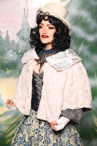 Victorian Capelet *Reversible* in Snow Drift Minky - Day 1 of 12 Days of Christmas