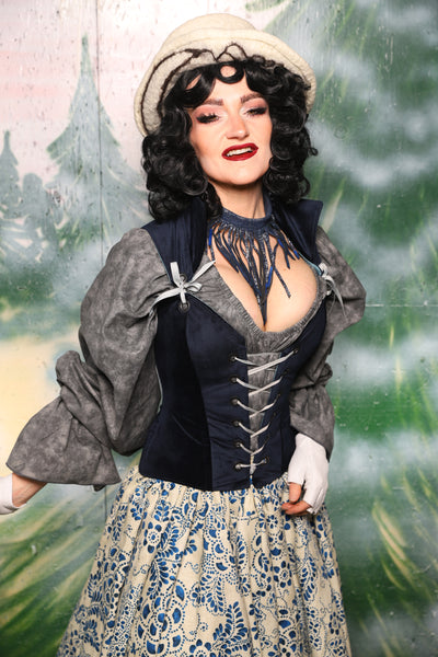 Petite Courtier Corset in Midnight Velvet - Day 1 of 12 Days of Christmas