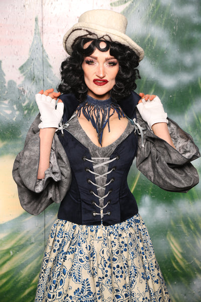 Petite Courtier Corset in Midnight Velvet - Day 1 of 12 Days of Christmas