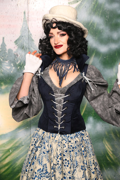 Petite Courtier Corset in Midnight Velvet - Day 1 of 12 Days of Christmas