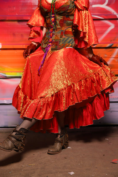 04. Crescent Skirt w/ruffle in "Here Comes the Sun" Shimmer - A Chest Full of Jewels Collection