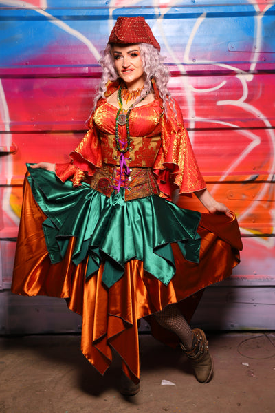 23. Mini Fairy Skirt in w/ruffle Copper Taffeta - A Chest Full of Jewels Collection