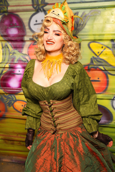 Petite Wench Corset in Fiesta Stripe-  "Taco Monday! Celebrating 22 Years of Damsel"