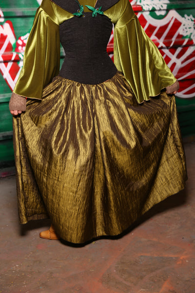 Tulip Skirt in Olive Green Ripple -  The "Oh My Garland" Collection