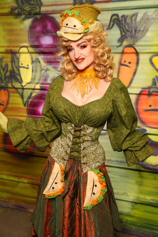Petite Wench Corset in Cilantro Paisley - "Taco Monday! Celebrating 22 Years of Damsel"