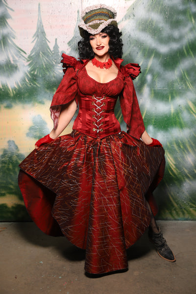 Crescent Skirt in Ruby Stardust - Day 2 of 12 Days of Christmas