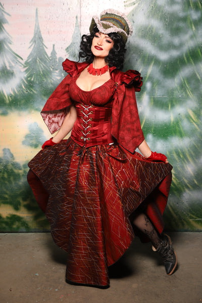 Crescent Skirt in Ruby Stardust - Day 2 of 12 Days of Christmas