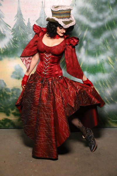 Crescent Skirt in Ruby Stardust - Day 2 of 12 Days of Christmas