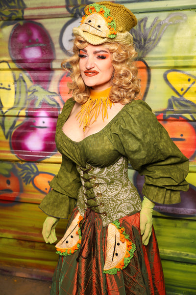 Petite Wench Corset in Cilantro Paisley - "Taco Monday! Celebrating 22 Years of Damsel"