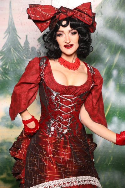 Maiden Bodice in Crimson & SILVER Medallion - Day 2 of 12 Days of Christmas