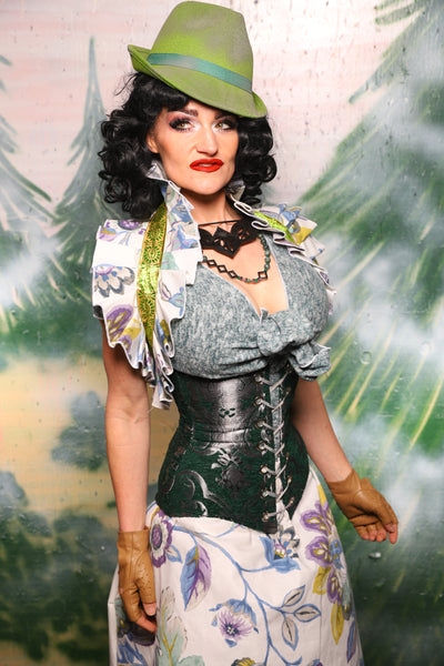 Shoulder Tie On Ruffle in Porcelain Garden - Day 6 of 12 Days of Christmas