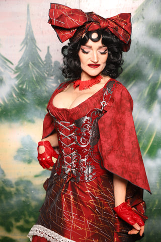 Maiden Bodice in Crimson & SILVER Medallion - Day 2 of 12 Days of Christmas
