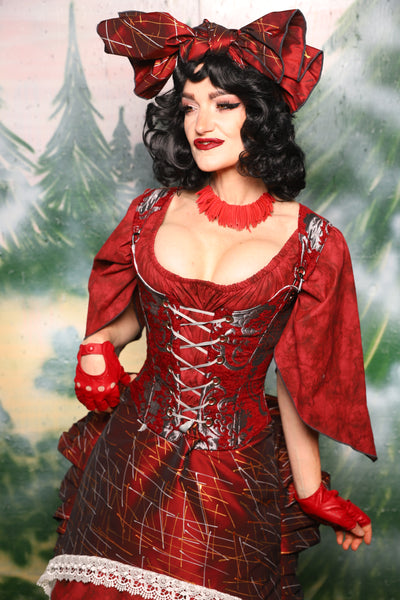 Maiden Bodice in Crimson & SILVER Medallion - Day 2 of 12 Days of Christmas