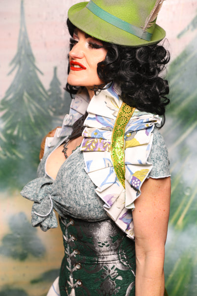 Shoulder Tie On Ruffle in Porcelain Garden - Day 6 of 12 Days of Christmas