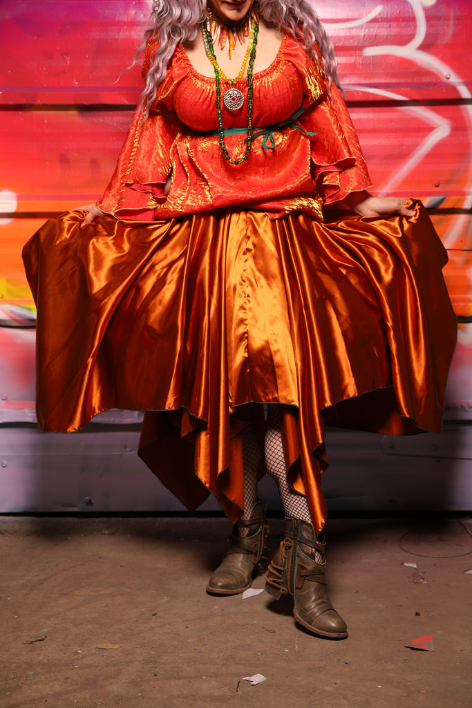 13. Fairy Skirt in Bonfire Satin - A Chest Full of Jewels Collection