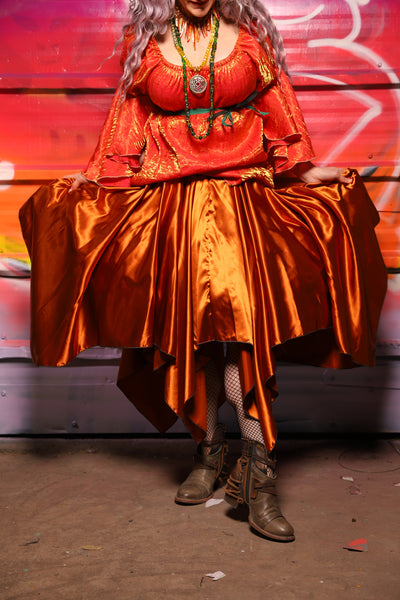 13. Fairy Skirt in Bonfire Satin - A Chest Full of Jewels Collection