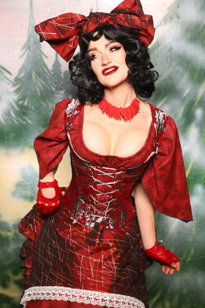 Maiden Bodice in Crimson & SILVER Medallion - Day 2 of 12 Days of Christmas