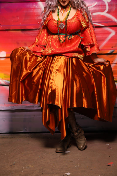 13. Fairy Skirt in Bonfire Satin - A Chest Full of Jewels Collection