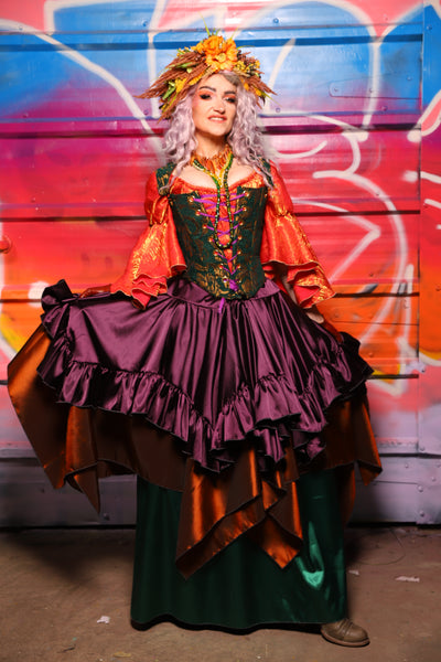 25. Mini Fairy Skirt w/ruffle in Ravenwine Satin - A Chest Full of Jewels Collection